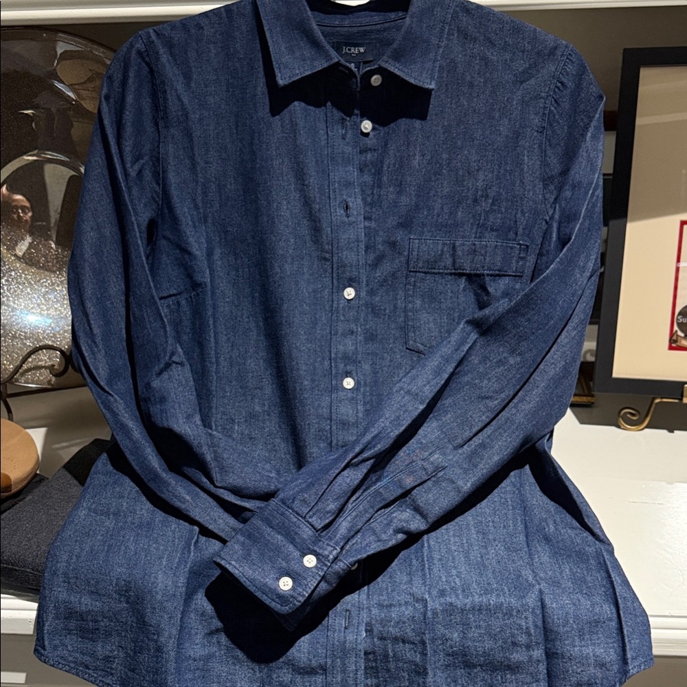 J. Crew Womens Dark Blue Button Down S - Picture 3 of 6